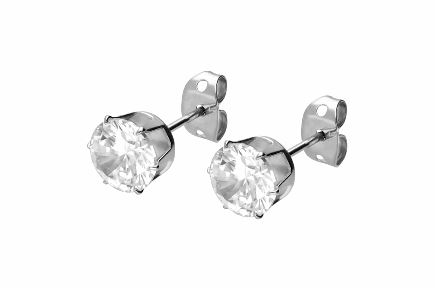 Titan Ohrstecker EINGEFASSTER KRISTALL von Piercingline